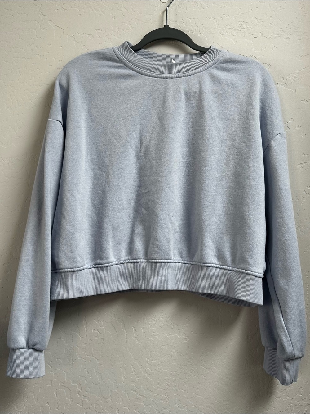 Divided Pale Blue Cropped Crewneck Sweatshirt